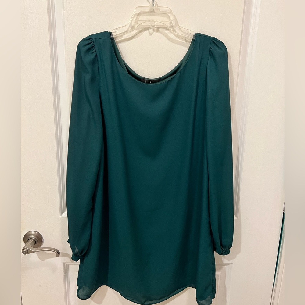 Lulu’s Green Large Long Sleeve Shift Dress